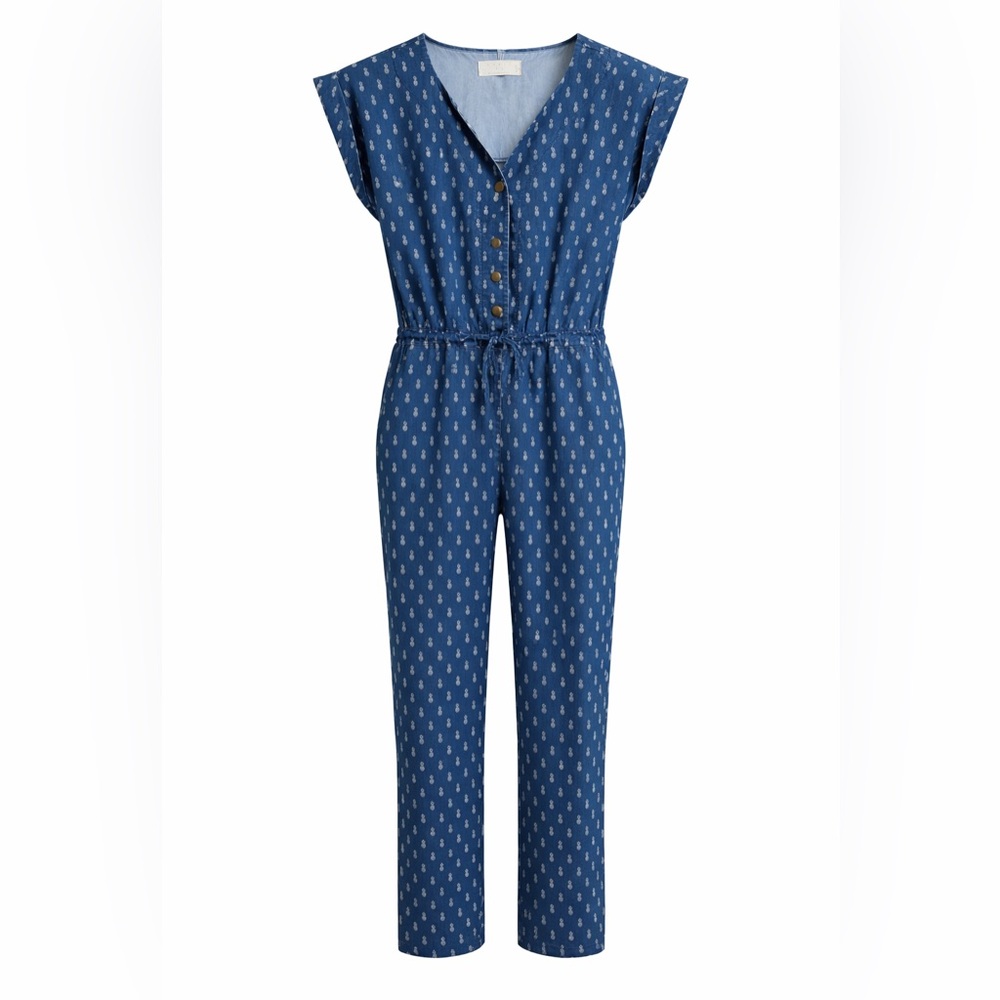 Annie Navy Patterned Jumpsuit